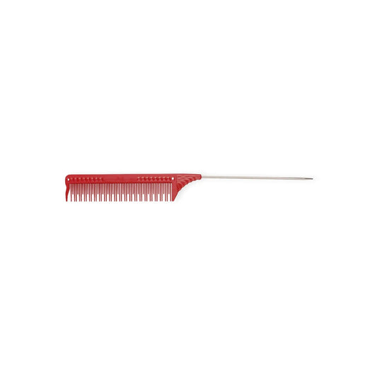 Toupierkamm 22,4 cm mit rutschfestem Griff und feiner Zahnung Rot-hairOne