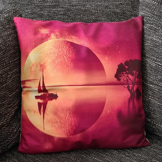 Kissenbezug Segelschiff im Sonnenuntergang - 45cm x 45cm-Tinisu