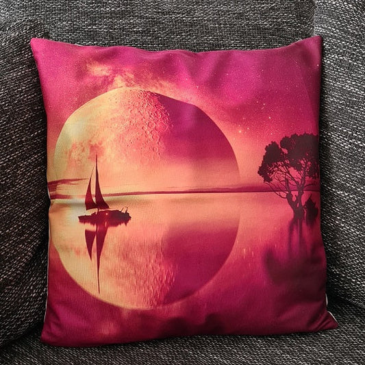 Kissenbezug Segelschiff im Sonnenuntergang - 45cm x 45cm-Tinisu