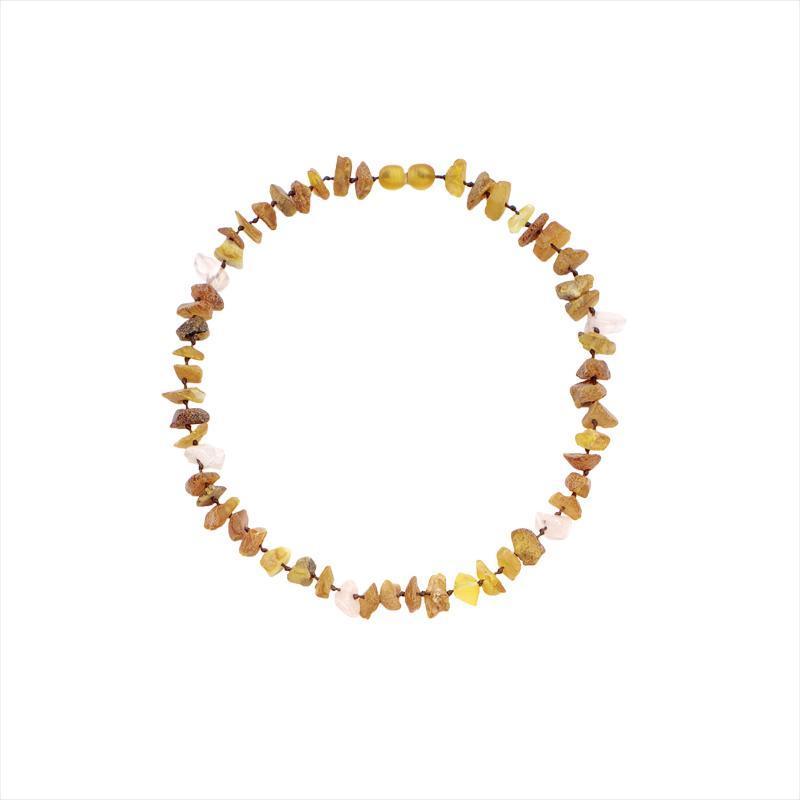 Hunde Bernsteinkette Rosenquarz Naturprodukt mit Farbvielfalt