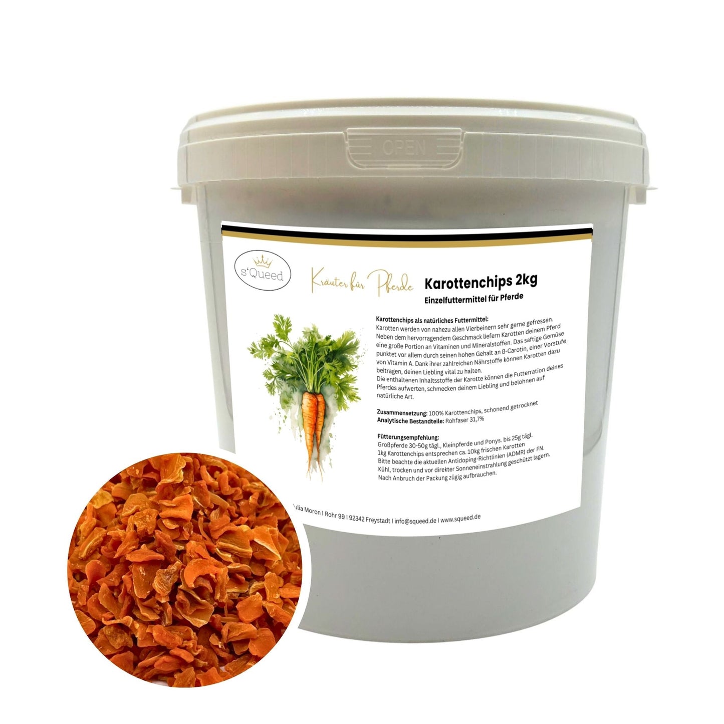 2kg Karottenchips für Pferde natürliche und schmackhafte Belohnung