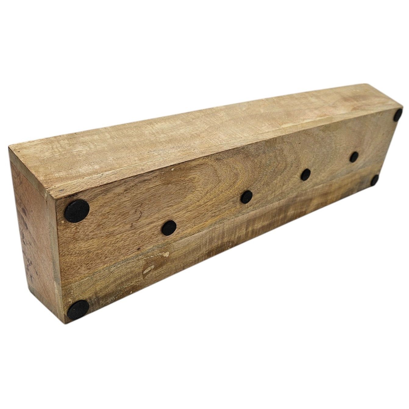 Moderner Kerzenhalter aus Mangoholz für 4 Kerzen 53 cm