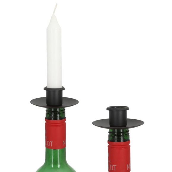 Kerzenhalter für Flaschen Metall schwarz Stabkerzenhalter Tülle für Kranz