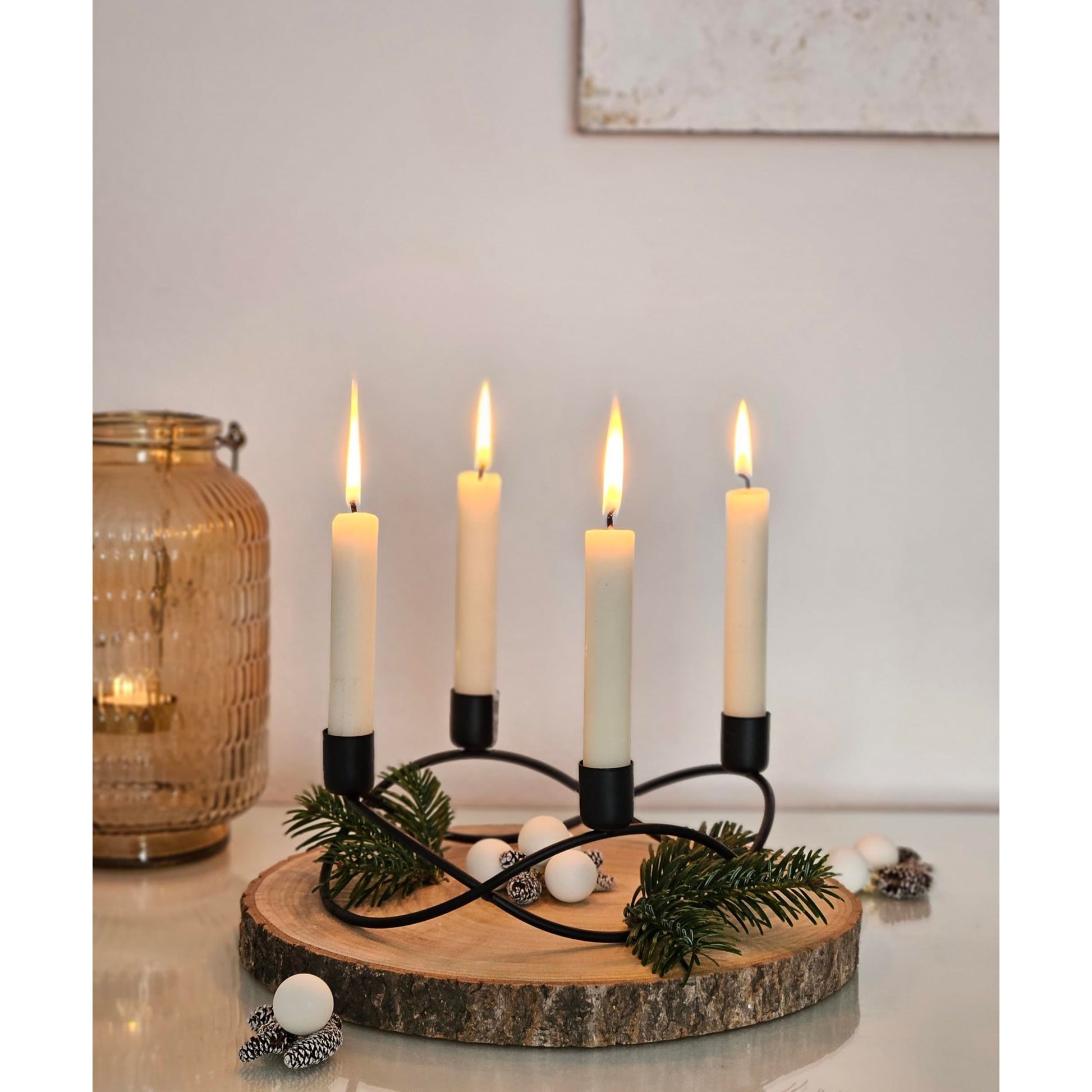 Eleganter Kerzenständer Metall rund 21 cm für 4 Stabkerzen
