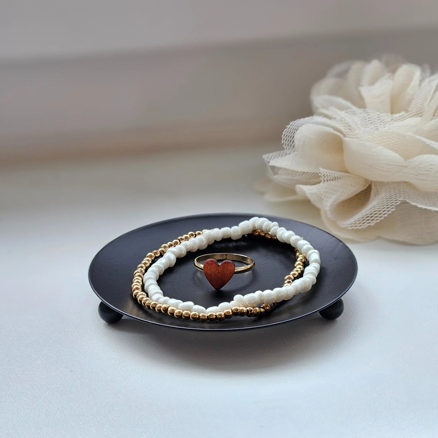 Schwarzes Kerzenteller Set 4 Stück Metall Stumpenkerzen