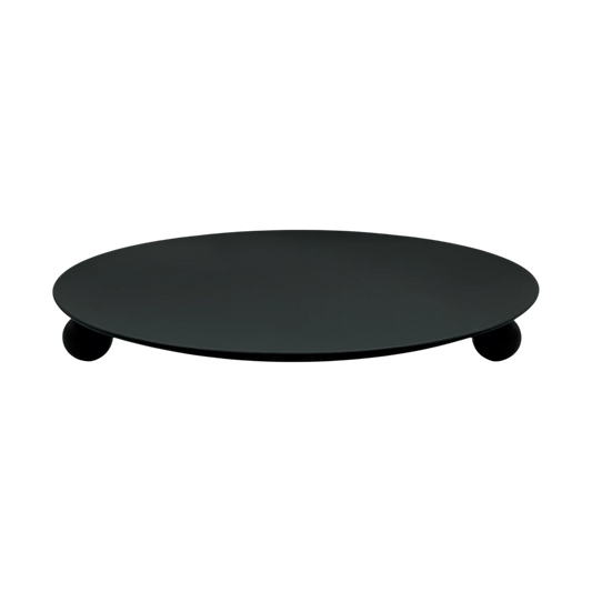 Schwarzes Kerzenteller Set 4 Stück Metall Stumpenkerzen