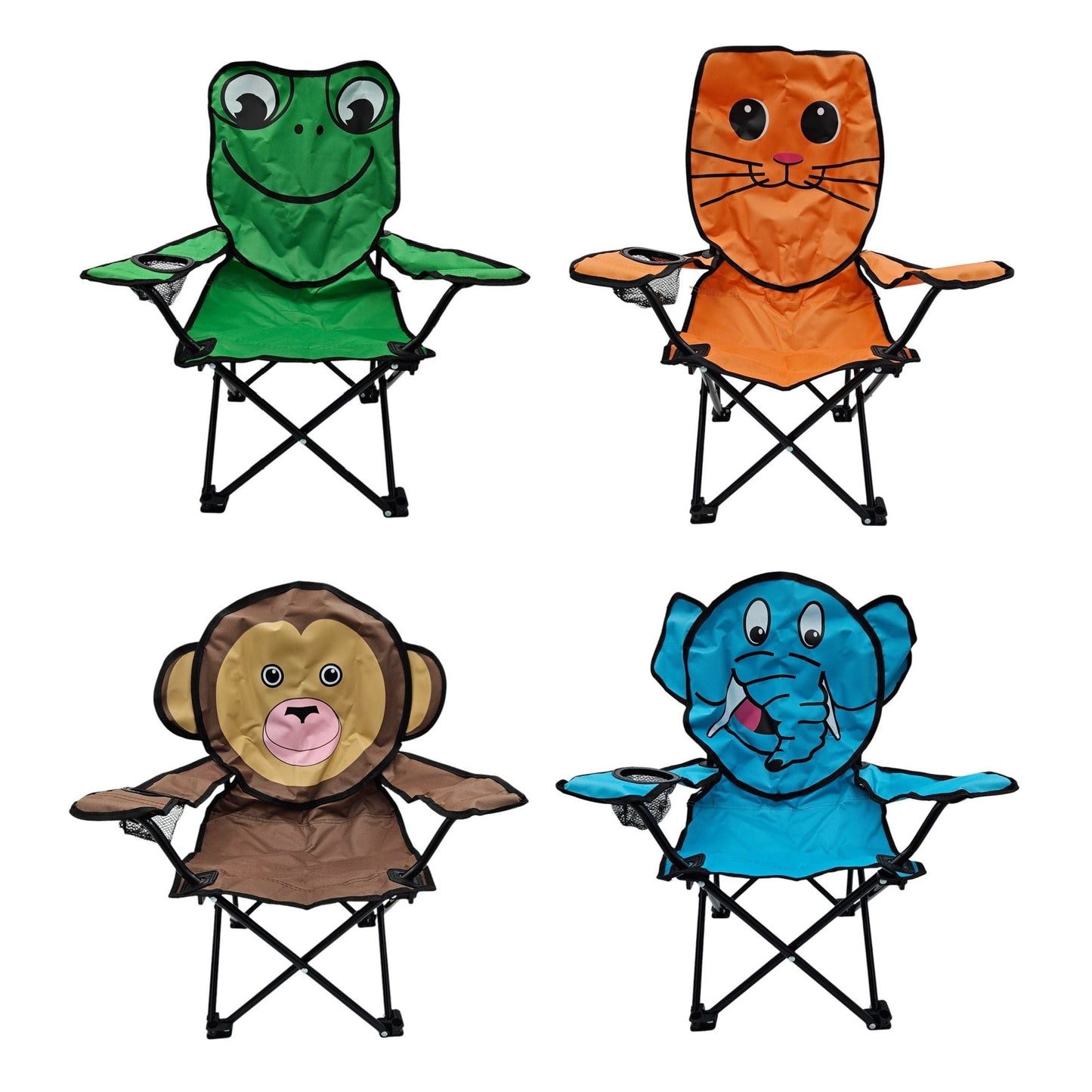 Kinderstuhl Campingstuhl Anglerstuhl Klappbar Affe Forsch Elefant Katze Getränkehalter