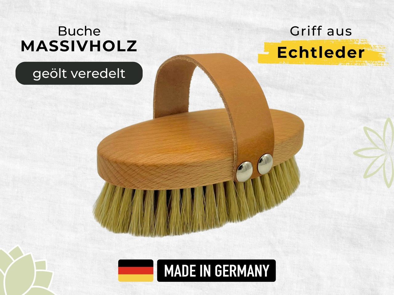 Kupfer Trockenbürste für vitalisierte und glatte Haut