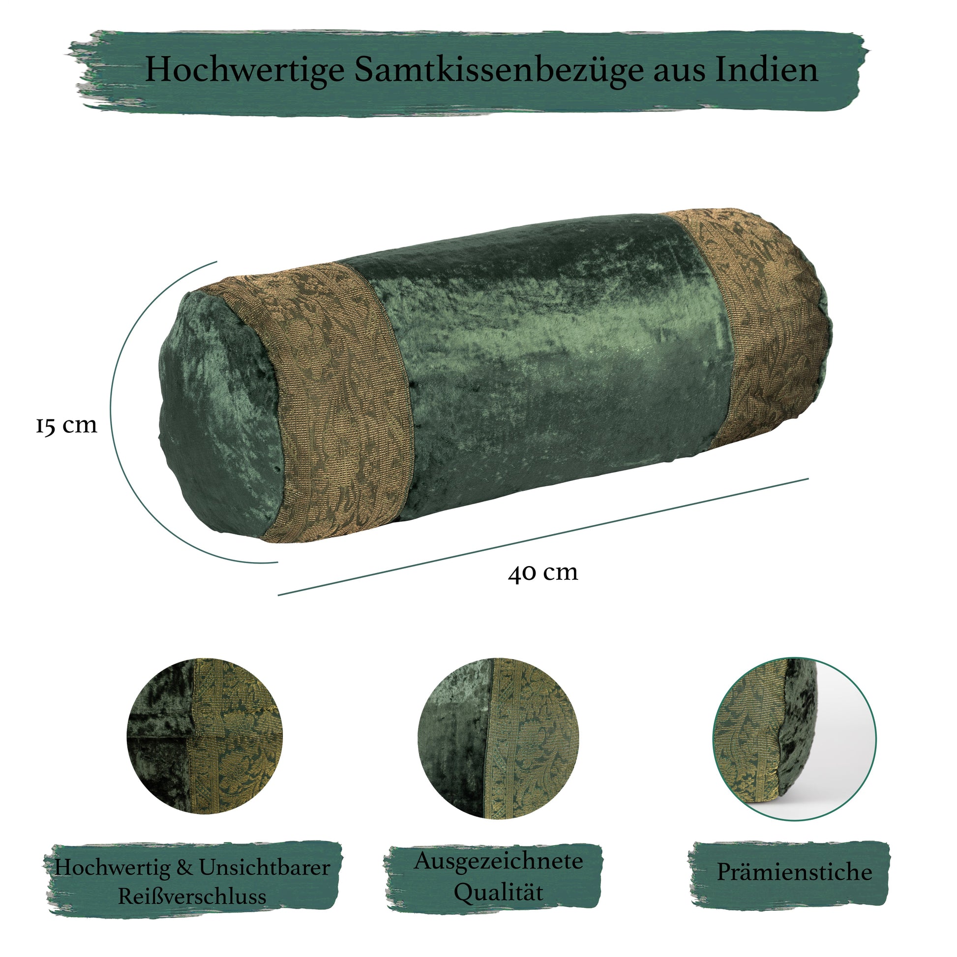 Orientalische Kissenbezüge aus Baumwolle Samt und Brokat 30 x 50 cm-Aga's Own