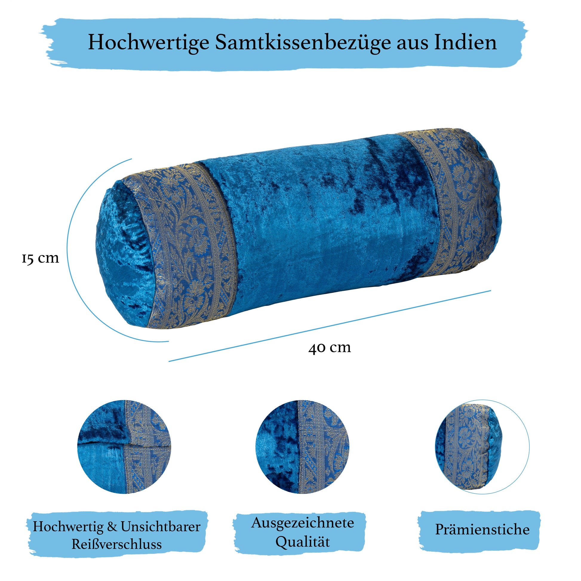 Orientalischer Kissenbezug 30x50 aus Brokat Samt und Baumwolle-Aga's Own