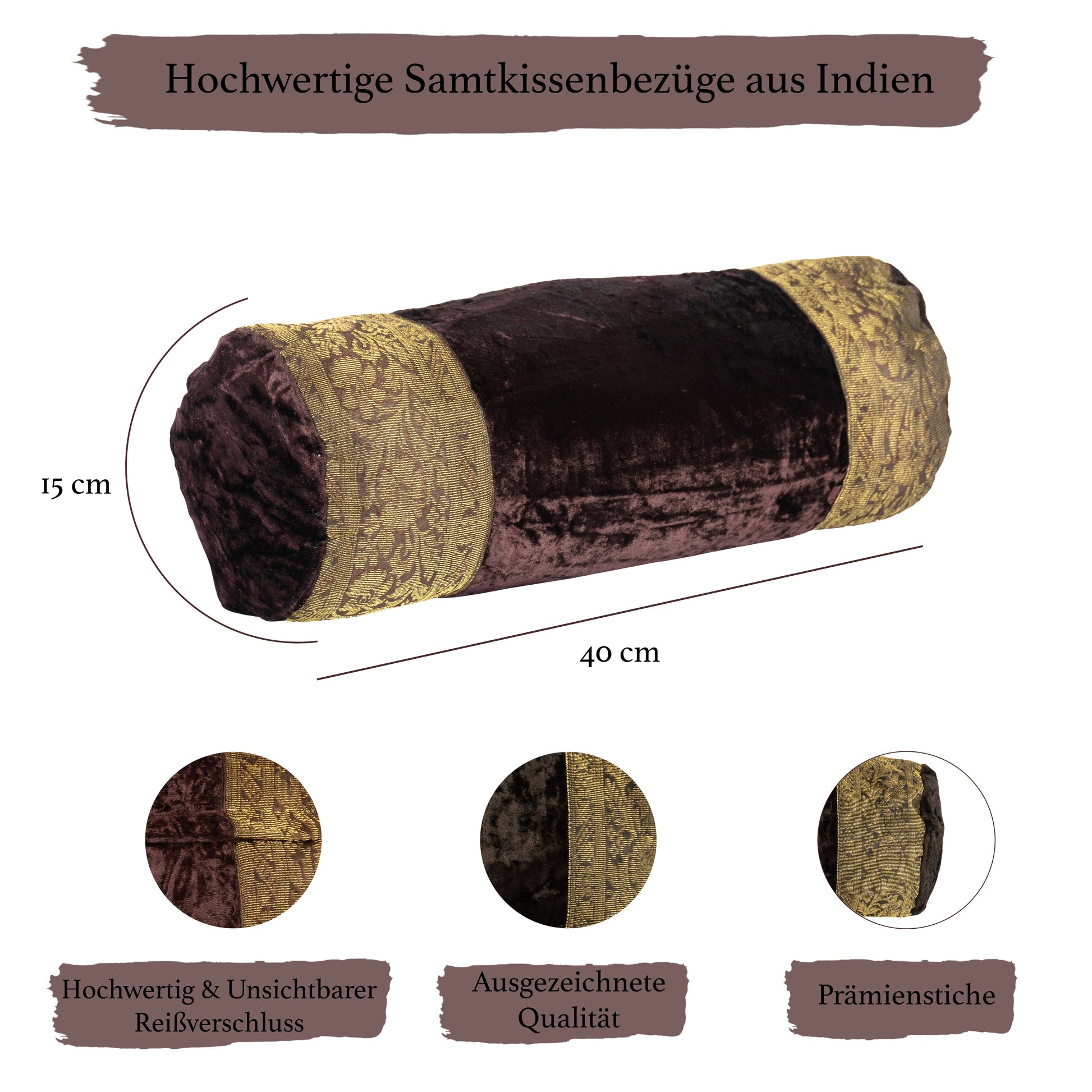 Orientalische Kissenbezüge aus Baumwolle Samt und Brokat 30 x 50 cm-Aga's Own