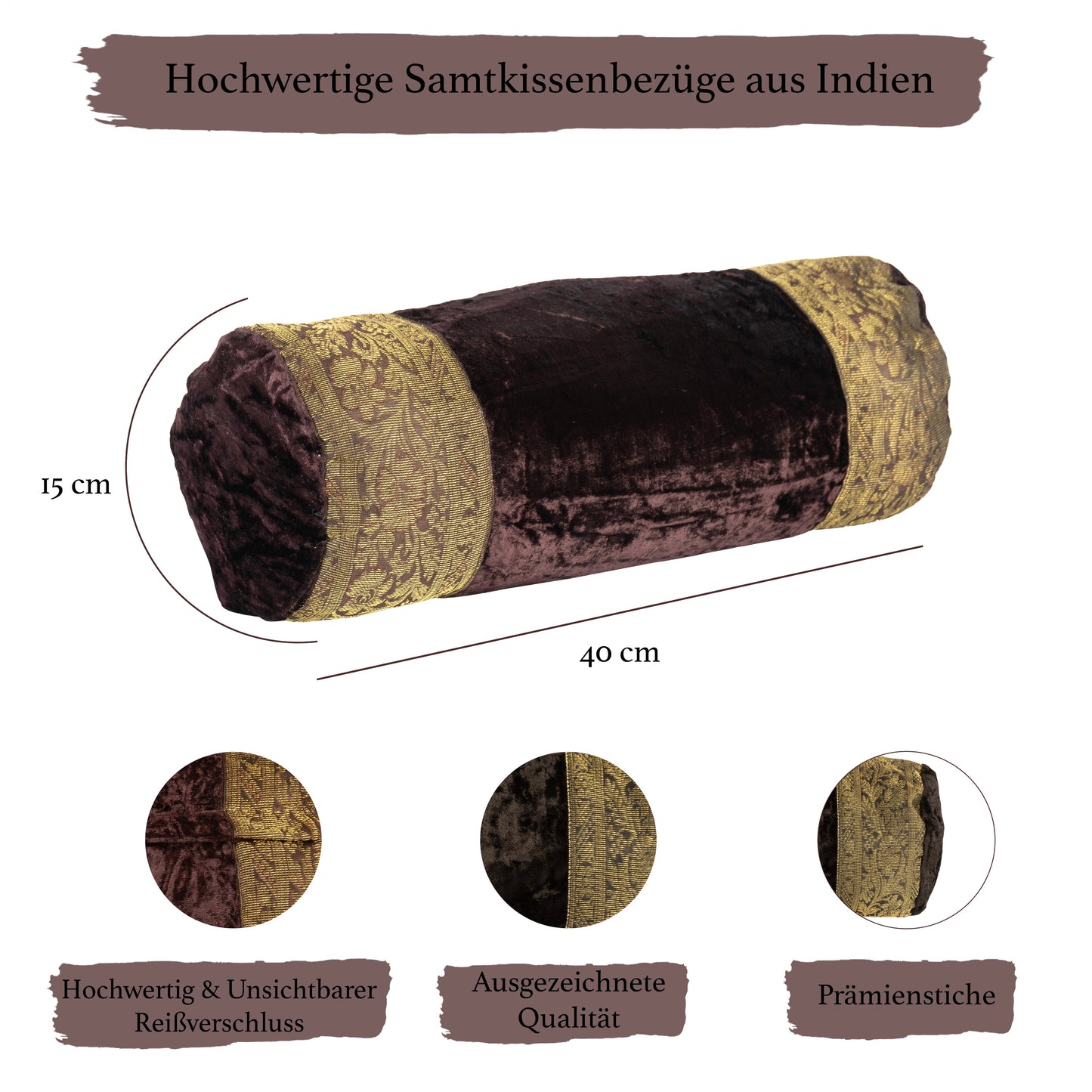 Orientalischer Kissenbezug 30x50 aus Brokat Samt und Baumwolle-Aga's Own