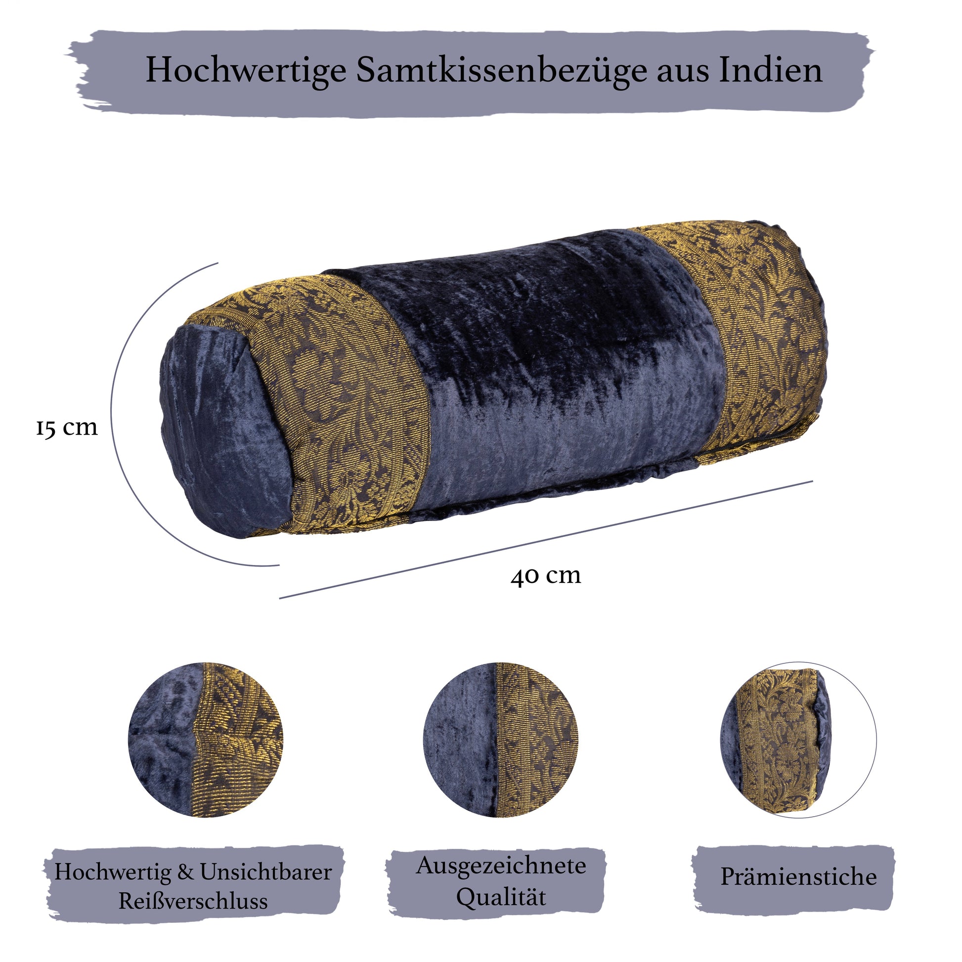 Orientalischer Kissenbezug 30x50 aus Brokat Samt und Baumwolle-Aga's Own