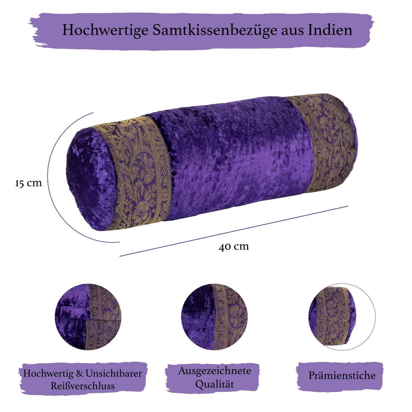 Orientalische Kissenbezüge aus Baumwolle Samt und Brokat 30 x 50 cm-Aga's Own