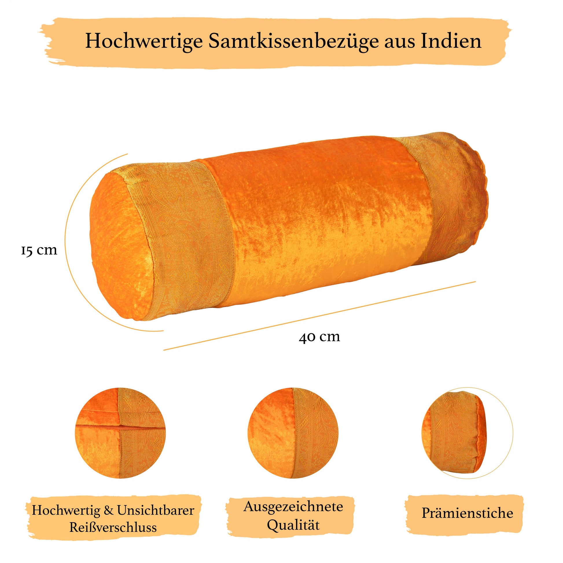 Orientalischer Kissenbezug 30x50 aus Brokat Samt und Baumwolle-Aga's Own