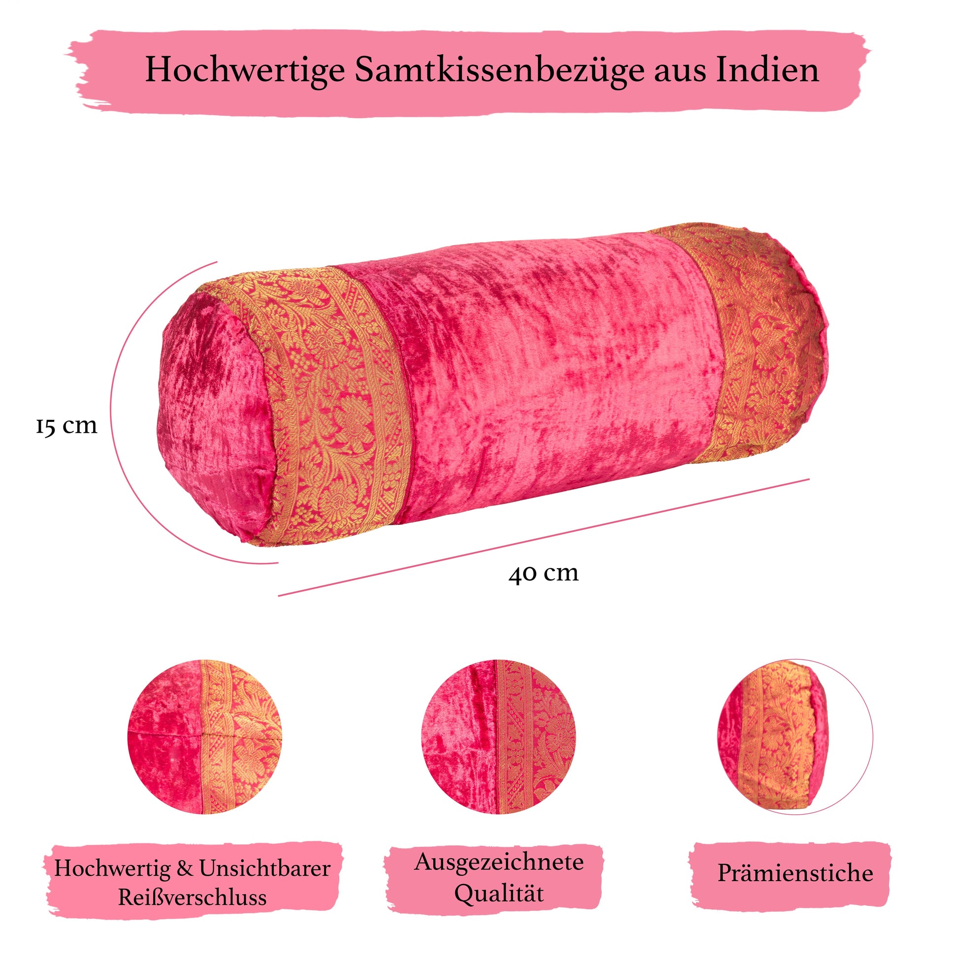 Orientalischer Kissenbezug 30x50 aus Brokat Samt und Baumwolle-Aga's Own