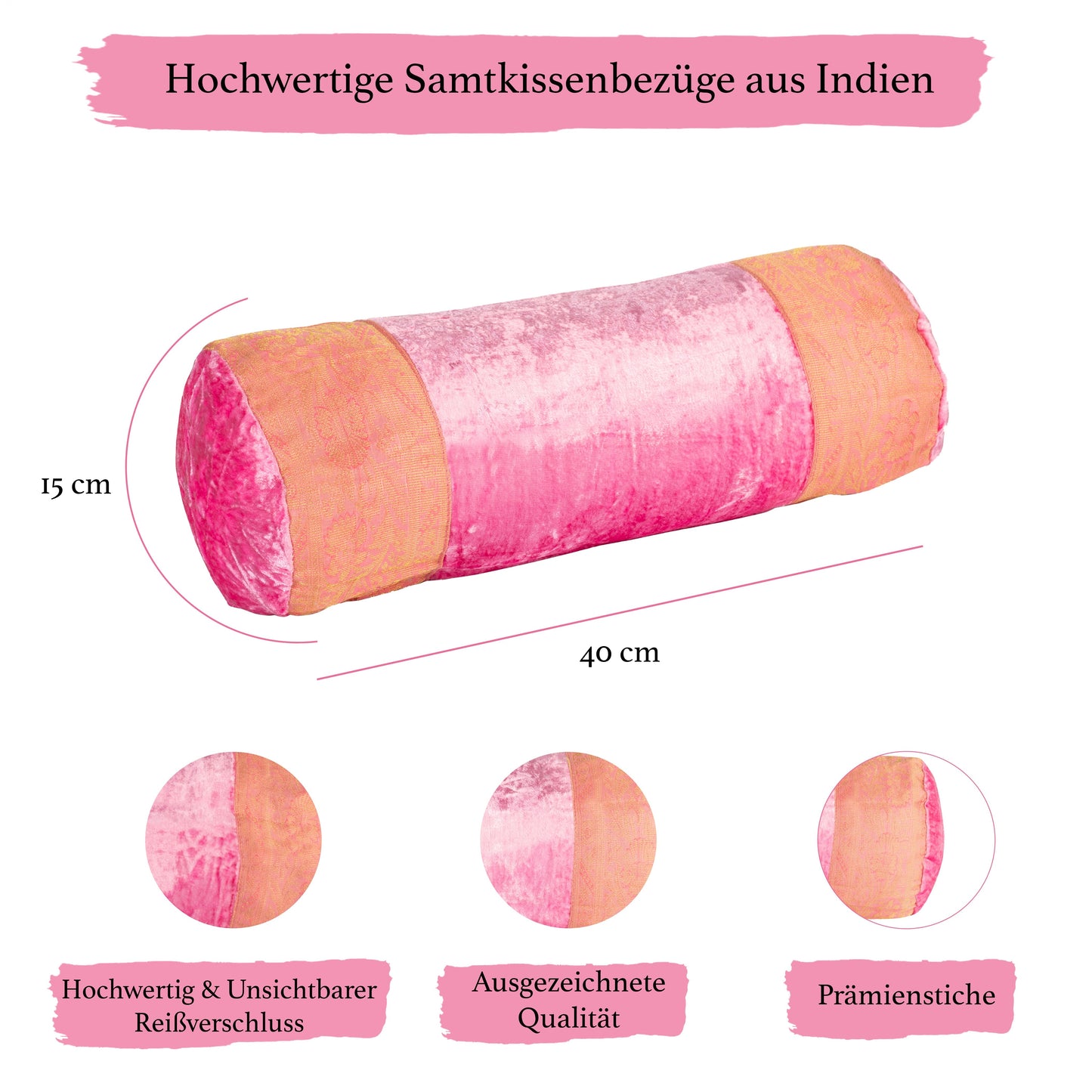 Orientalischer Kissenbezug 30x50 aus Brokat Samt und Baumwolle-Aga's Own