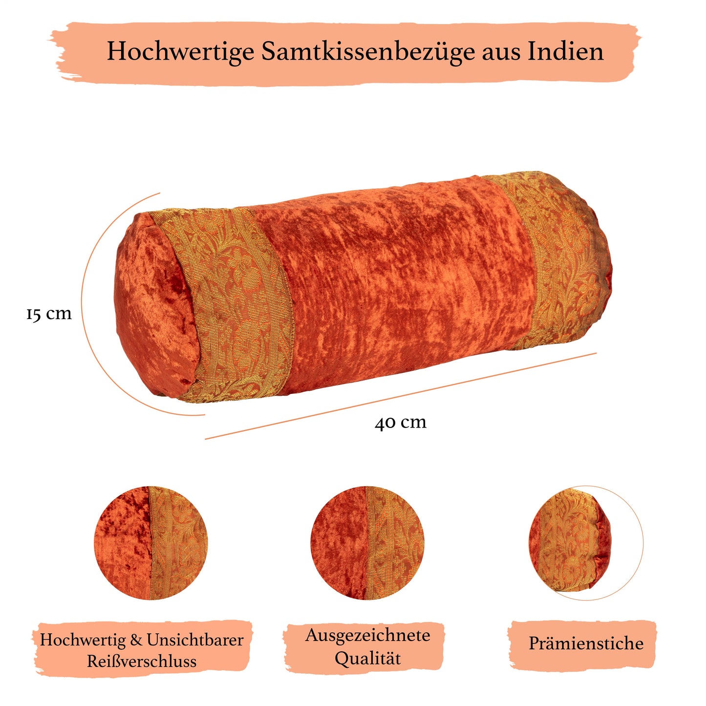 Orientalischer Kissenbezug 30x50 aus Brokat Samt und Baumwolle-Aga's Own