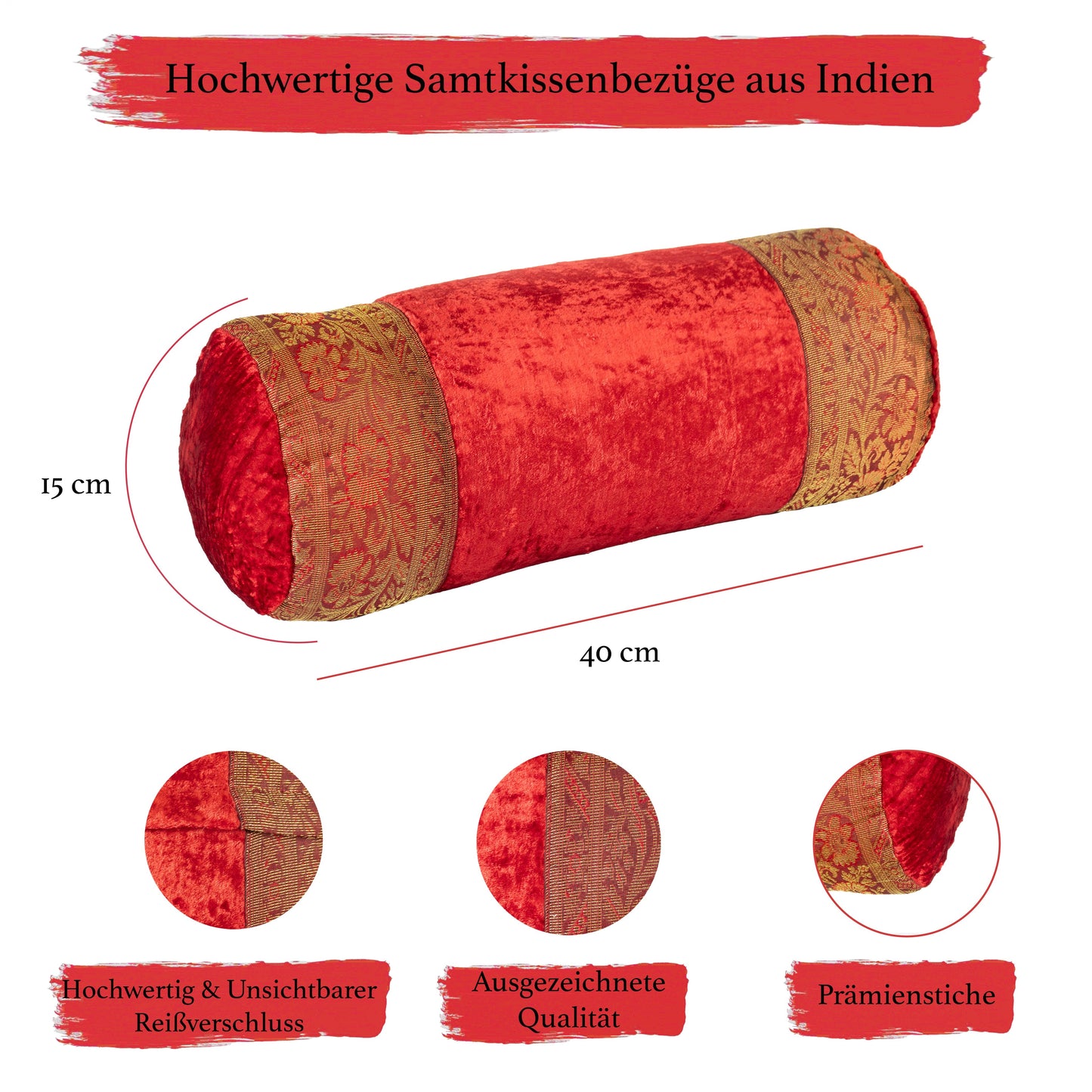 Orientalischer Kissenbezug 30x50 aus Brokat Samt und Baumwolle-Aga's Own