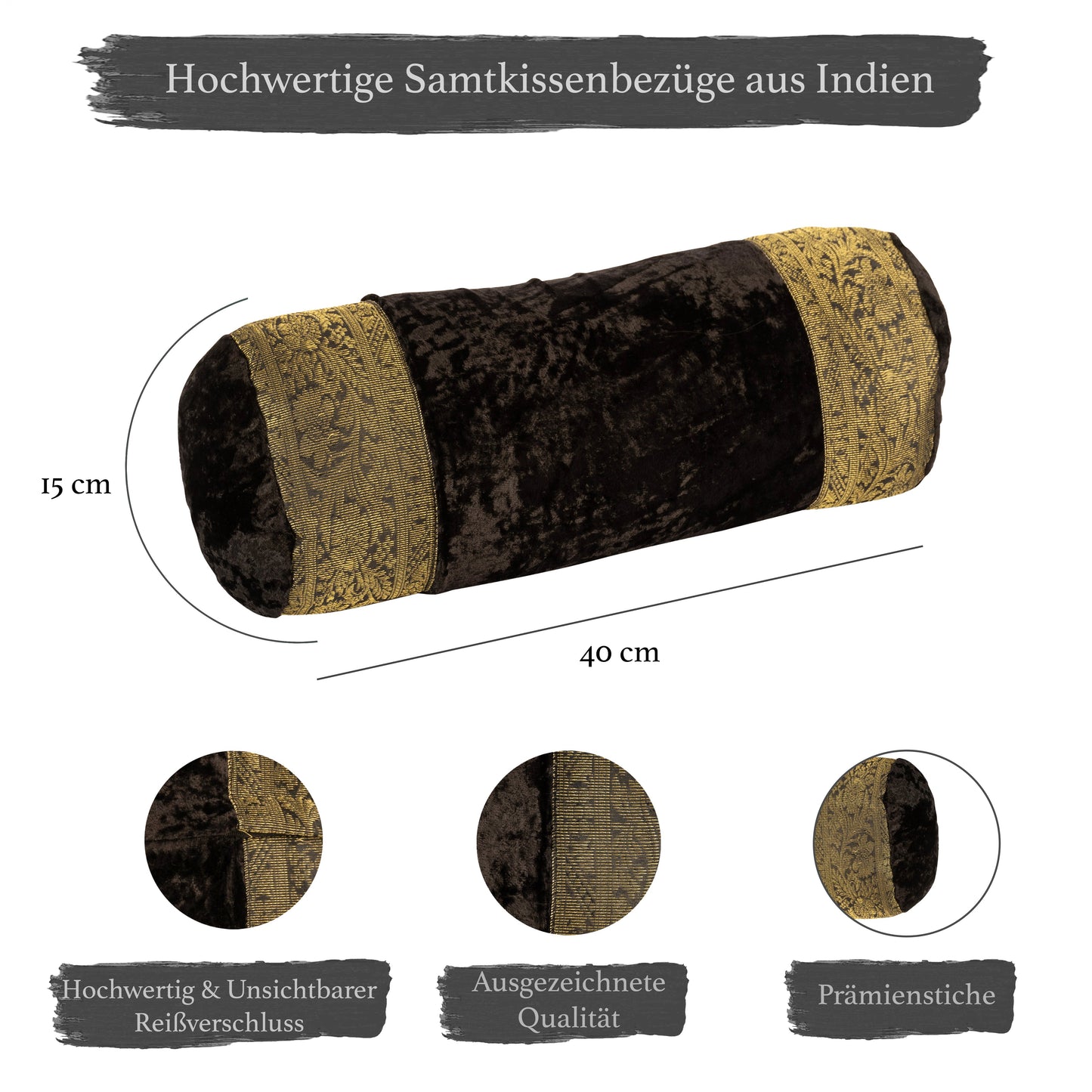 Orientalischer Kissenbezug 30x50 aus Brokat Samt und Baumwolle-Aga's Own