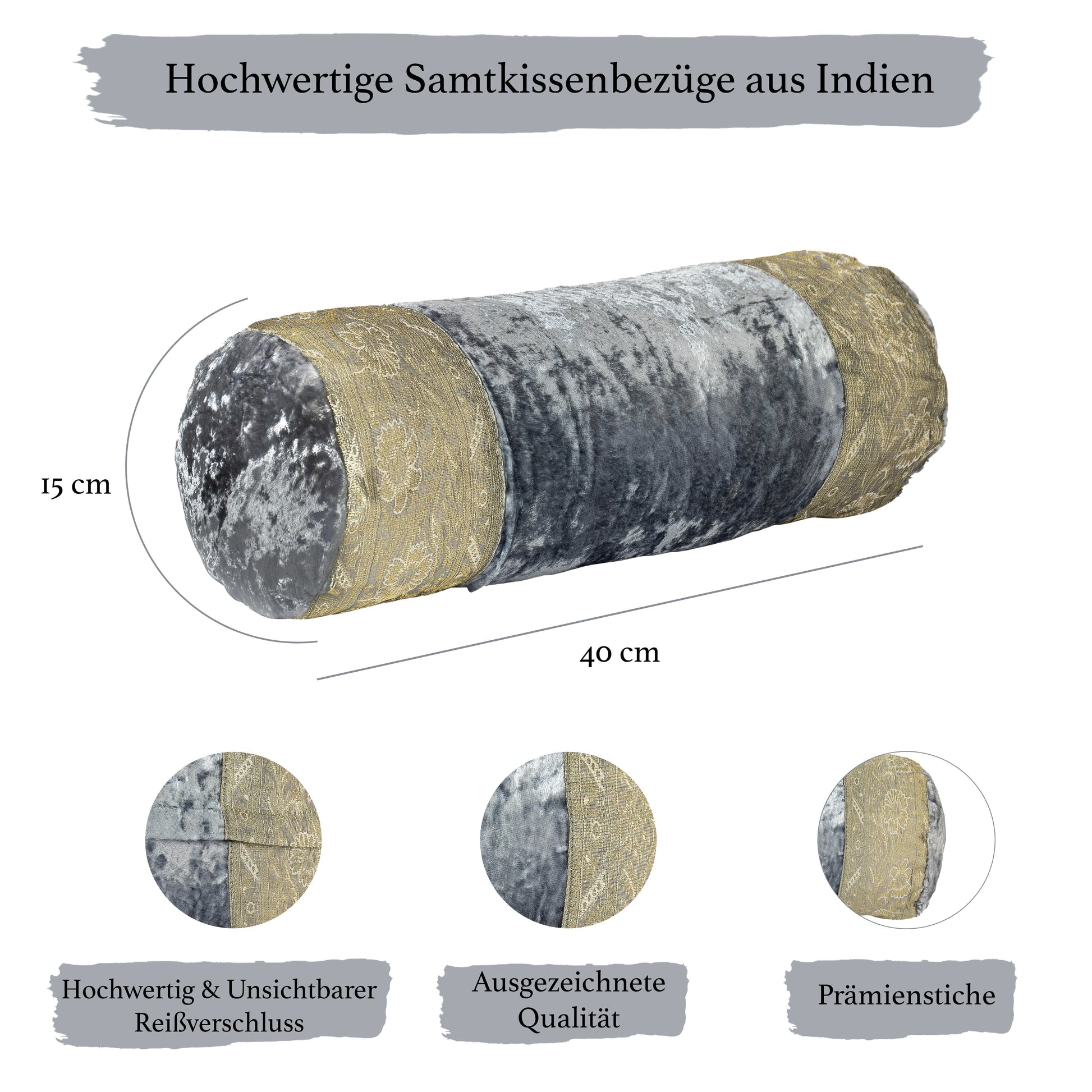 Orientalischer Kissenbezug 30x50 aus Brokat Samt und Baumwolle-Aga's Own