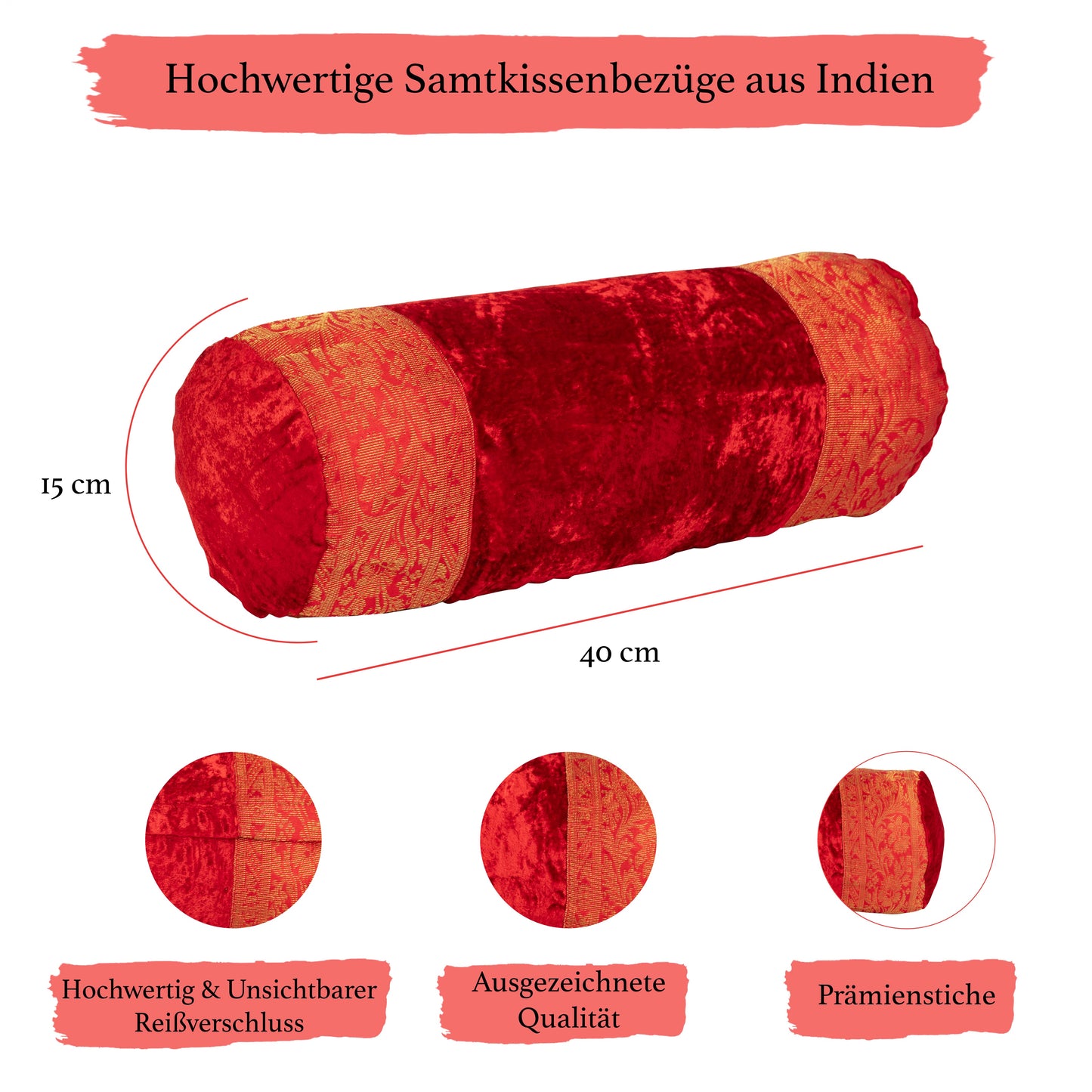 Orientalische Kissenbezüge aus Baumwolle Samt und Brokat 30 x 50 cm-Aga's Own