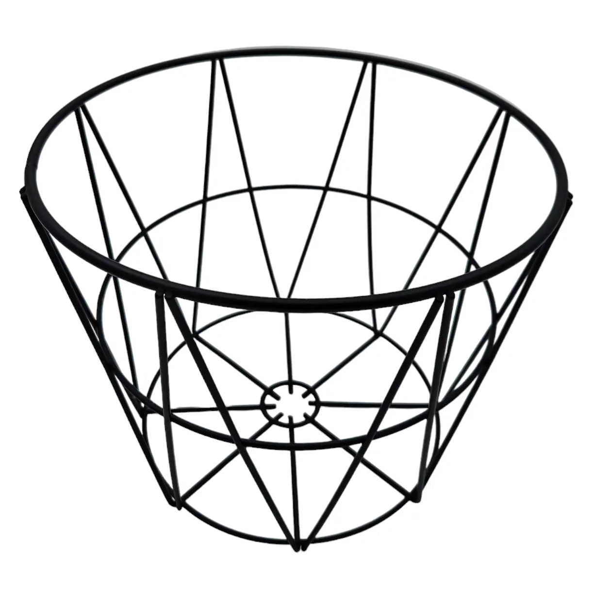 Runder Aufbewahrungskorb Metall Schwarz 25x20 cm