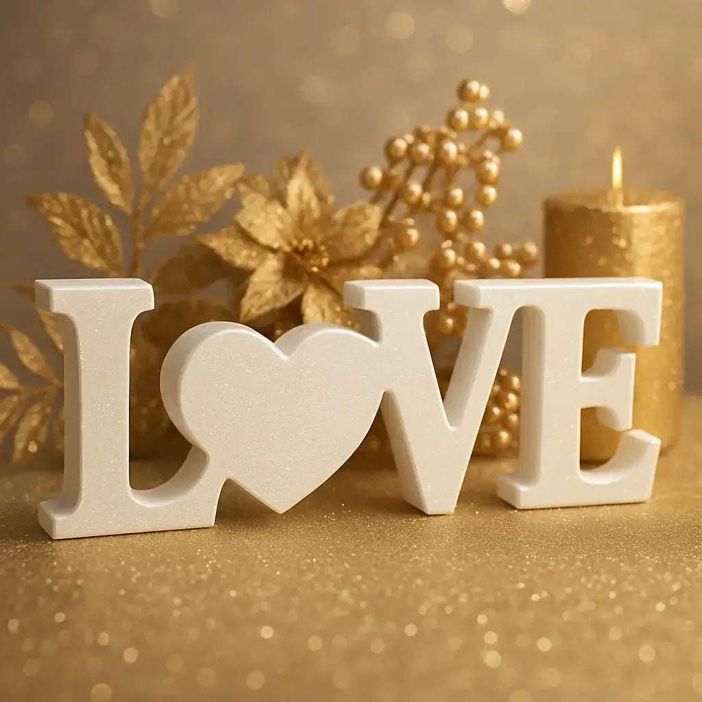 Handgefertigter LOVE Deko Schriftzug für emotionale Wohnakzente