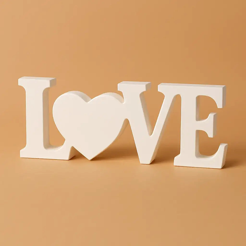 Handgefertigter LOVE Deko Schriftzug für emotionale Wohnakzente