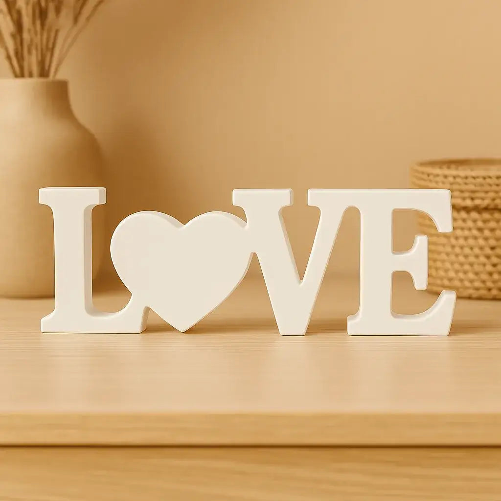 Handgefertigter LOVE Deko Schriftzug für emotionale Wohnakzente