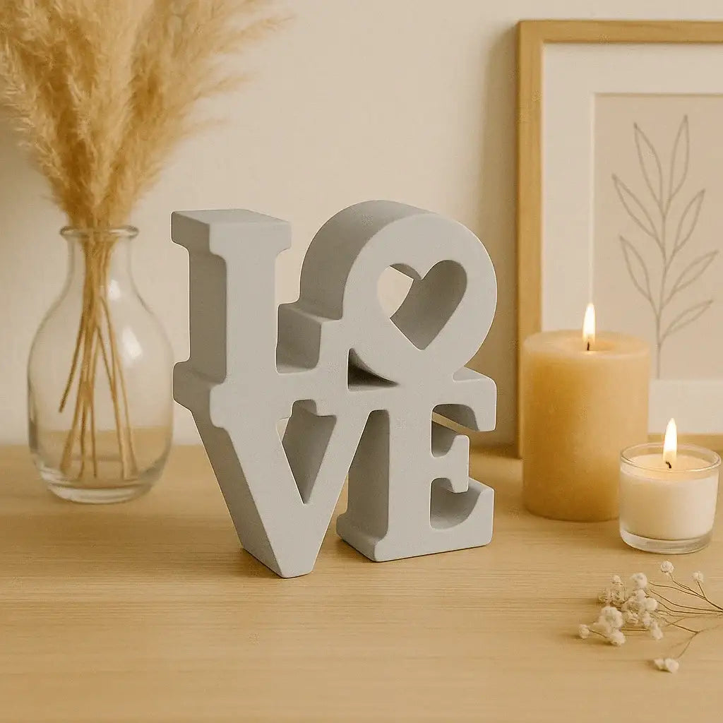 Handgefertigter LOVE Deko Schriftzug für emotionale Wohnakzente