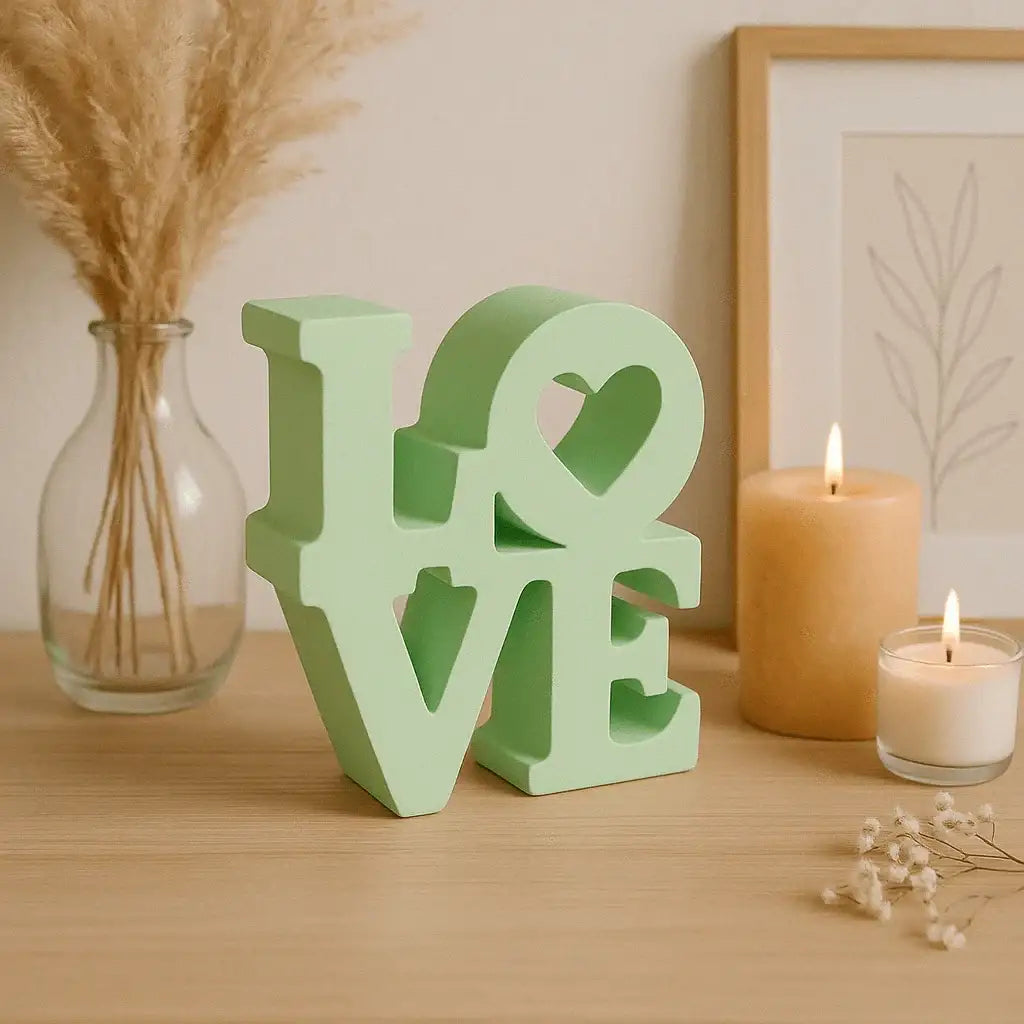 Handgefertigter LOVE Deko Schriftzug für emotionale Wohnakzente