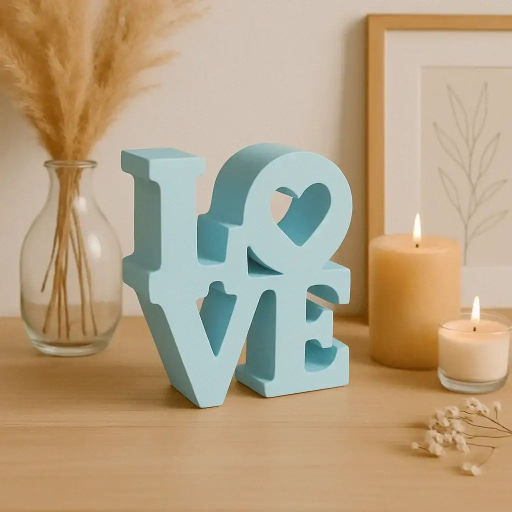 Handgefertigter LOVE Deko Schriftzug für emotionale Wohnakzente