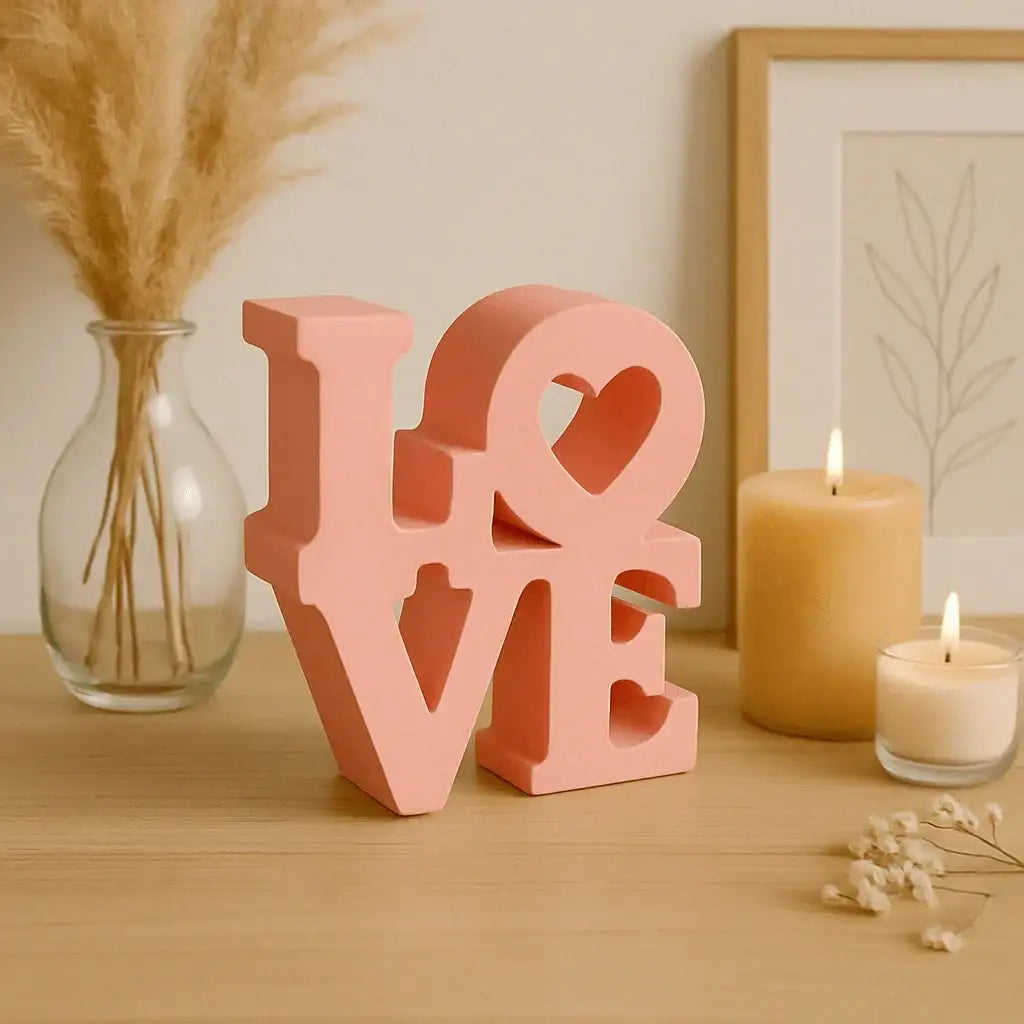 Handgefertigter LOVE Deko Schriftzug für emotionale Wohnakzente