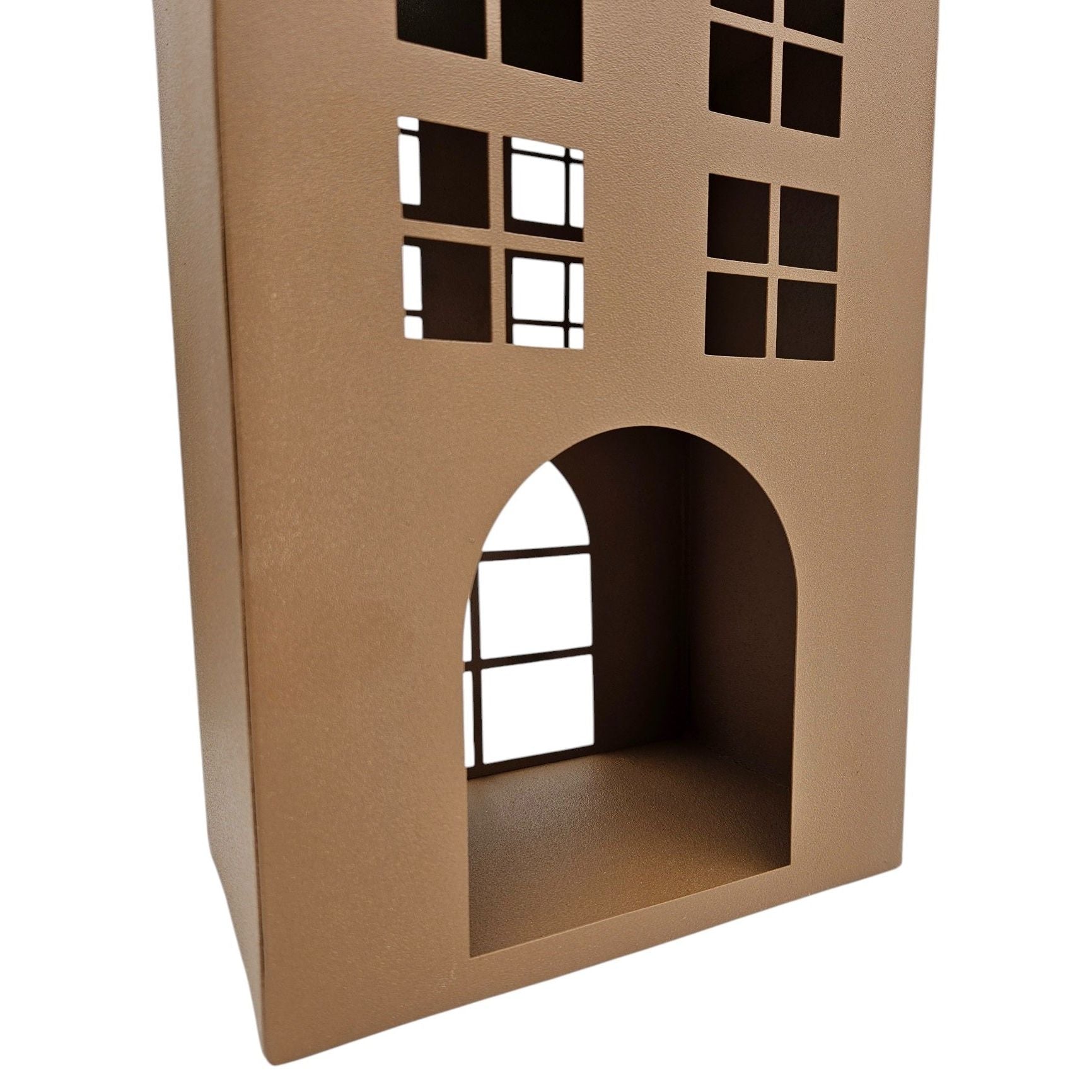 Rustikales Laternenhaus Windlicht aus Metall Rostoptik 40 cm