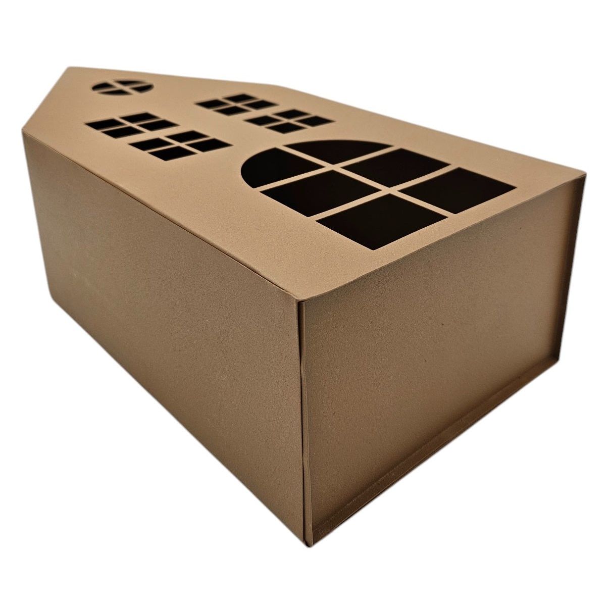 Rustikales Laternenhaus Windlicht aus Metall Rostoptik 40 cm