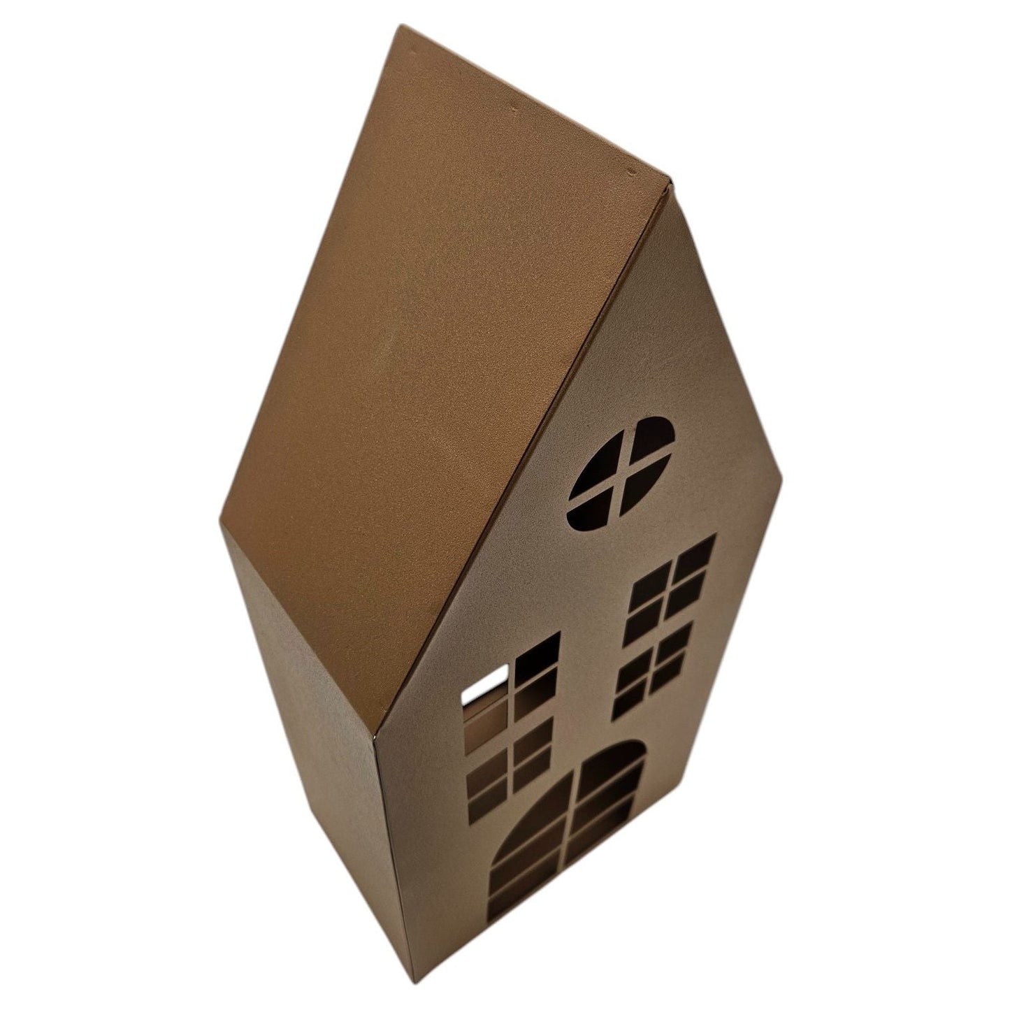 Rustikales Laternenhaus Windlicht aus Metall Rostoptik 40 cm