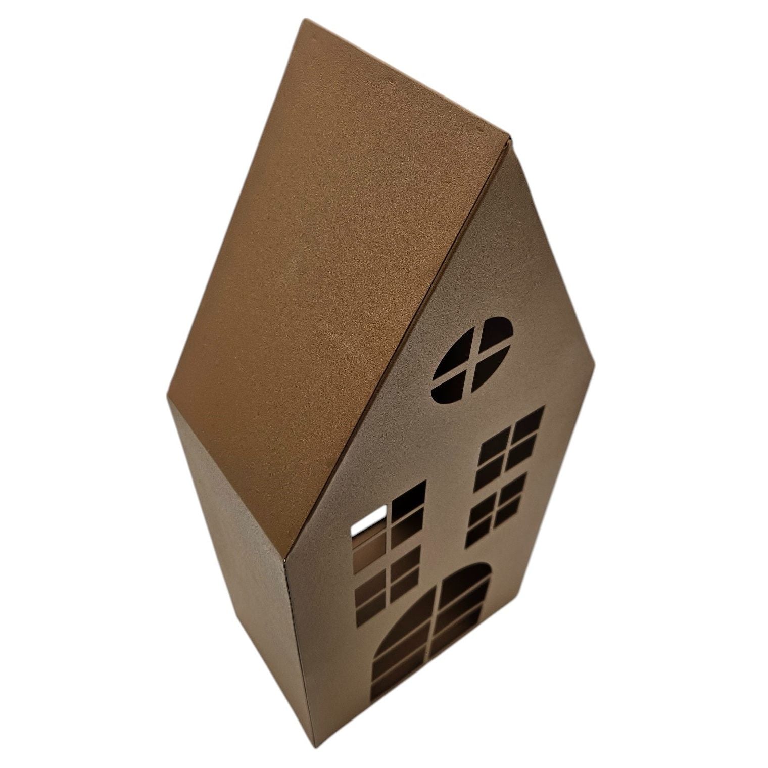 Rustikales Laternenhaus Windlicht aus Metall Rostoptik 40 cm