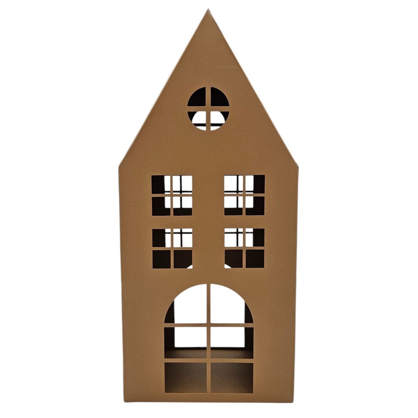 Rustikales Laternenhaus Windlicht aus Metall Rostoptik 40 cm