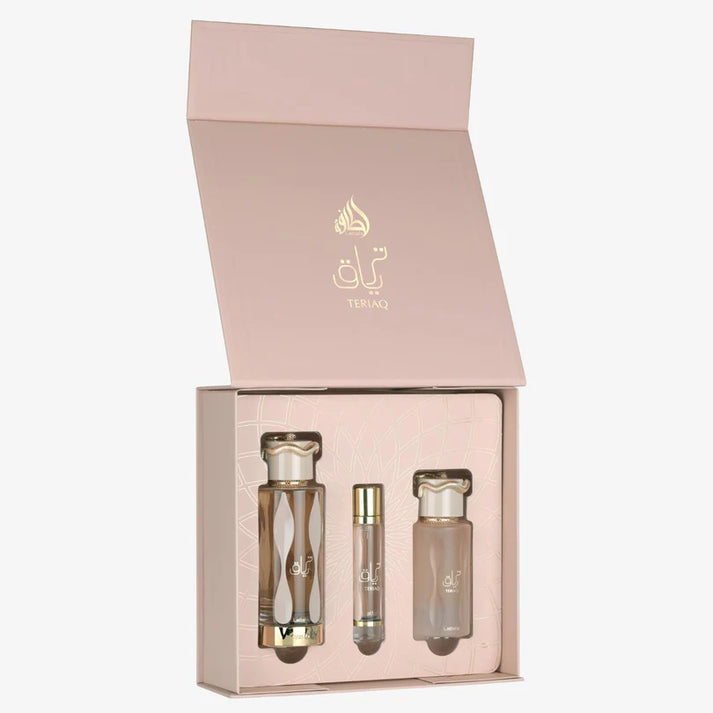 Lattafa Teriaq Geschenkset mit Eau de Parfum und Haarspray