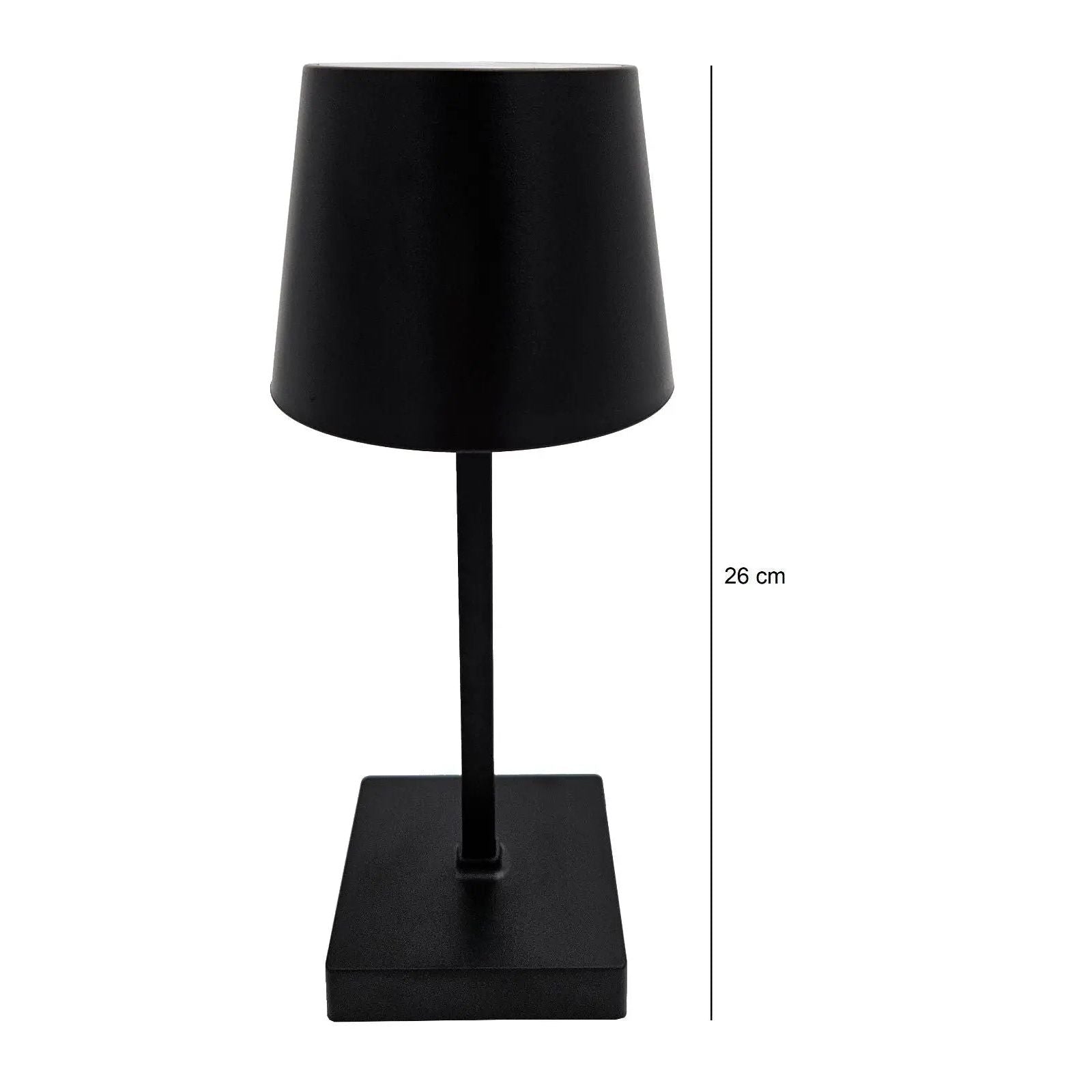 Tischleuchte Touch dimmbar LED Lampe schwarz kabellos Höhe 26 cm