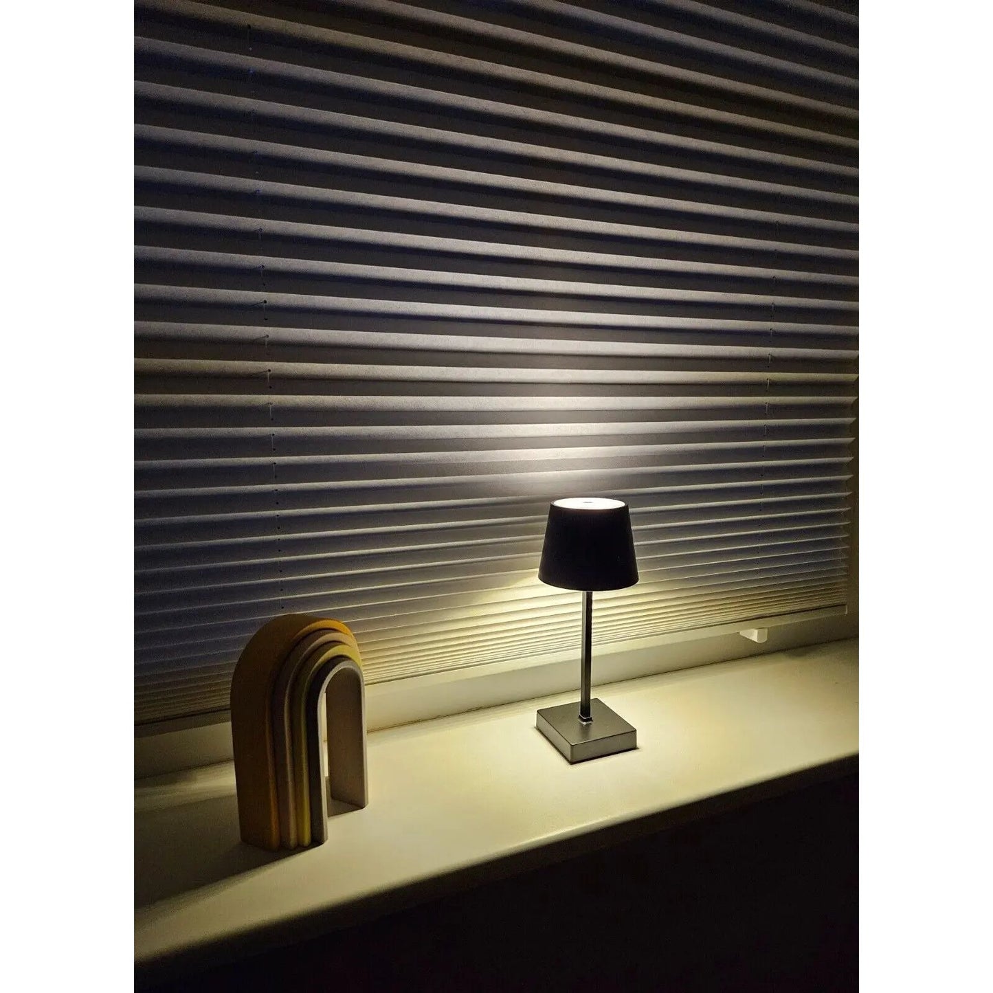 Tischleuchte Touch dimmbar LED Lampe schwarz kabellos Höhe 26 cm