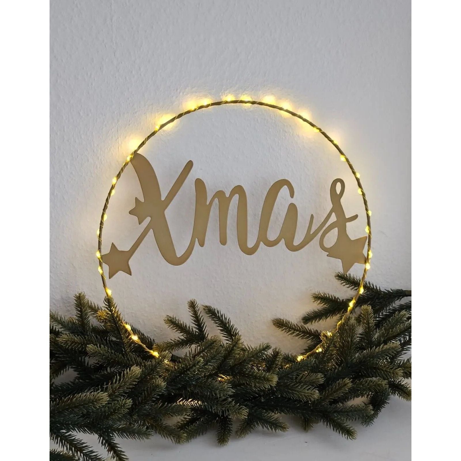 Lichterkranz Weihnachtsbeleuchtung LED warmweiß Weihnachtsdeko Ring Kranz Ø 30 cm B-WARE