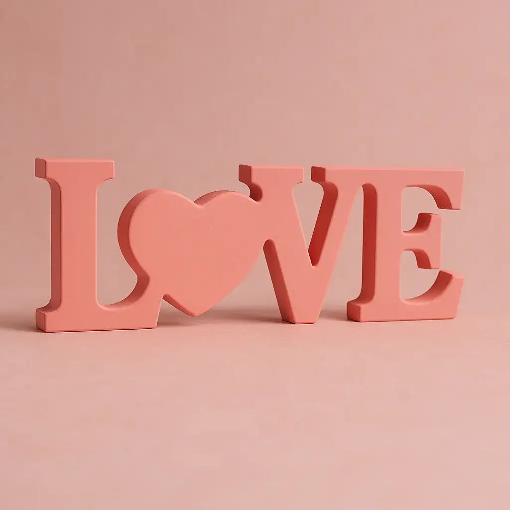 Handgefertigter LOVE Deko Schriftzug für emotionale Wohnakzente