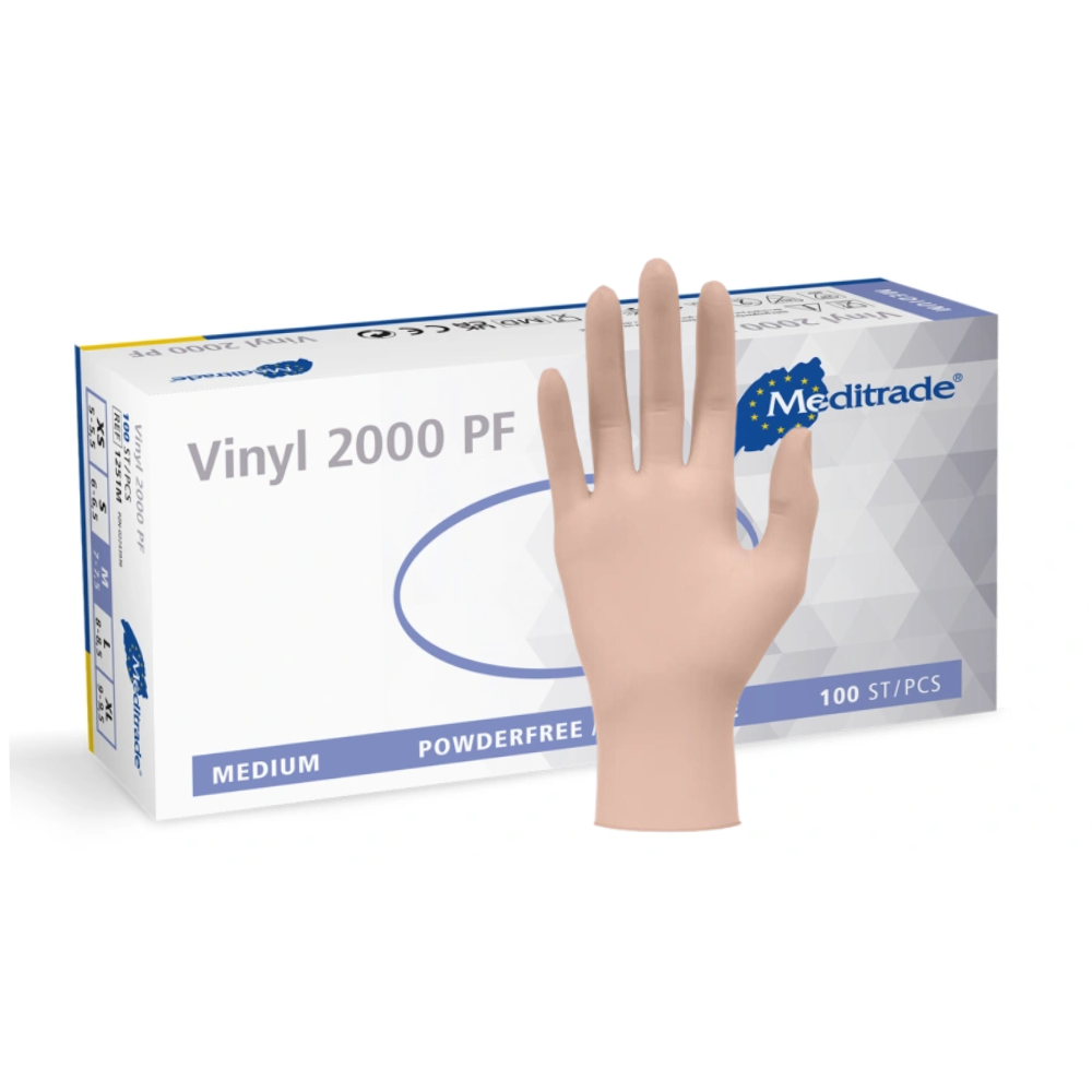 Hygienische Vinyl Einmalhandschuhe, latexfrei, 100er Box