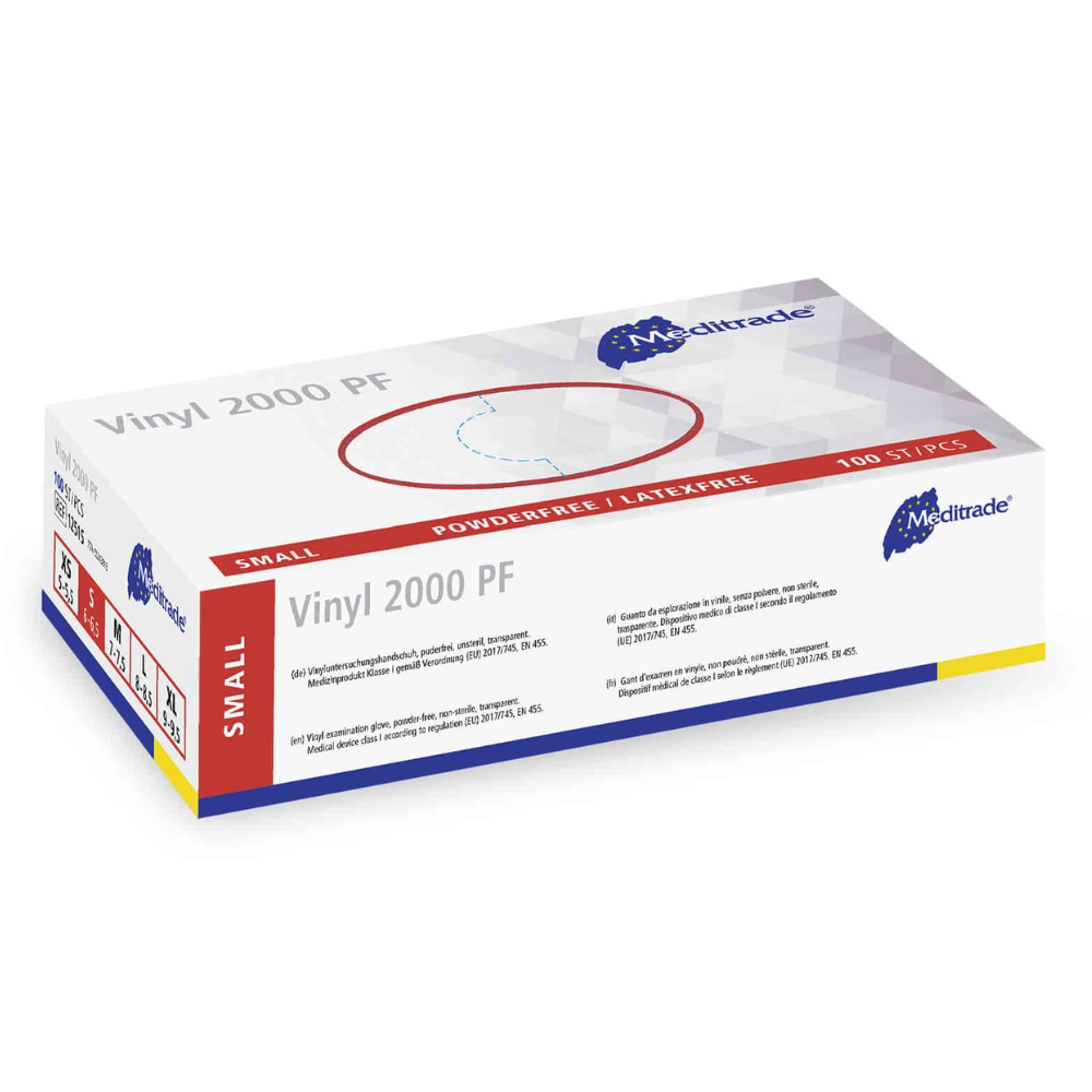 Hygienische Vinyl Einmalhandschuhe, latexfrei, 100er Box