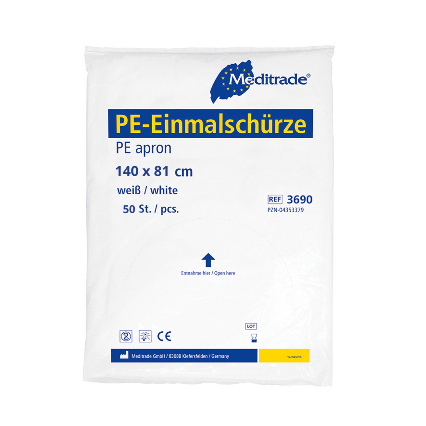 Meditrade PE Einmalschürze (weiß) - 100 Stück