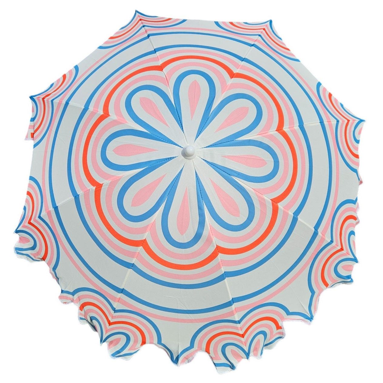 Sonnenschirm Strandschirm UV 30+ Balkonschirm grün blau Kreise Streifen