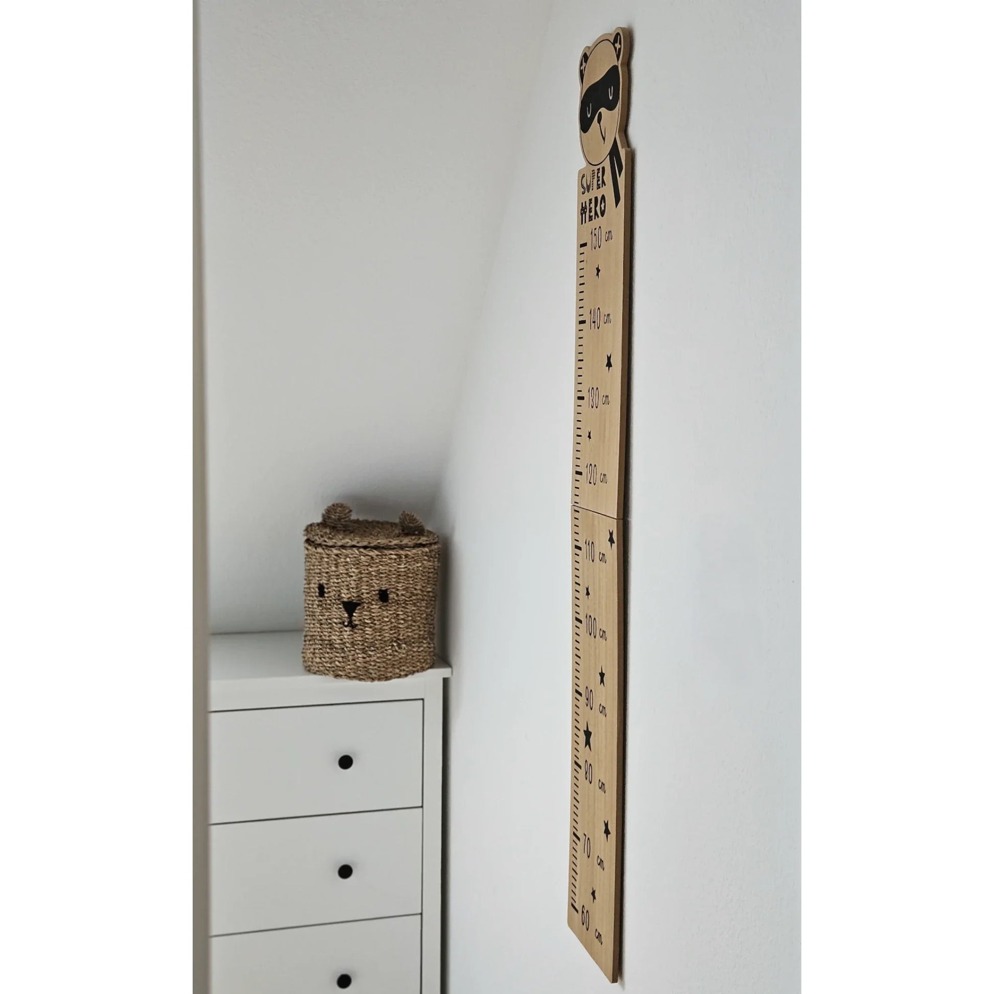 Messlatte Kinder Holz 60-150 cm Größenmesser Jungen und Mädchen Pandabär Tiger Zebra