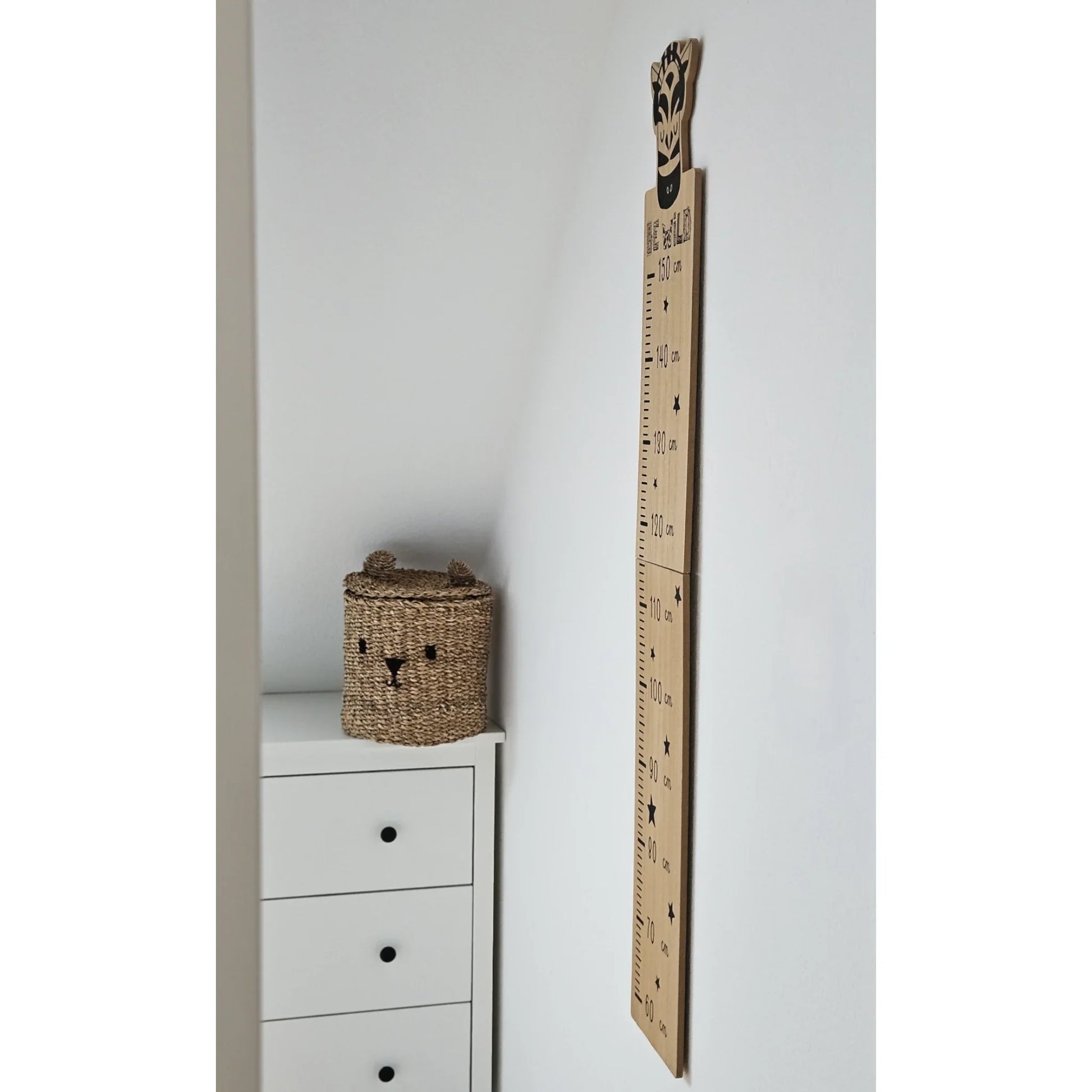 Messlatte Kinder Holz 60-150 cm Größenmesser Jungen und Mädchen Pandabär Tiger Zebra